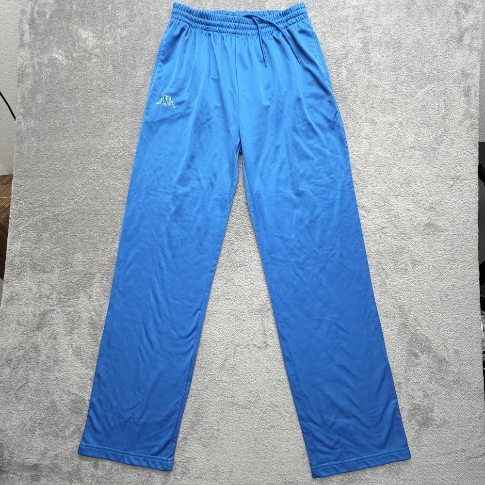 Kappa Pants Mens Small Blue Track Pants Elastic Waist Drawstring Pockets